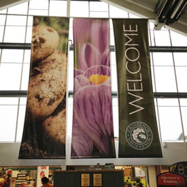 Interior hanging banners example